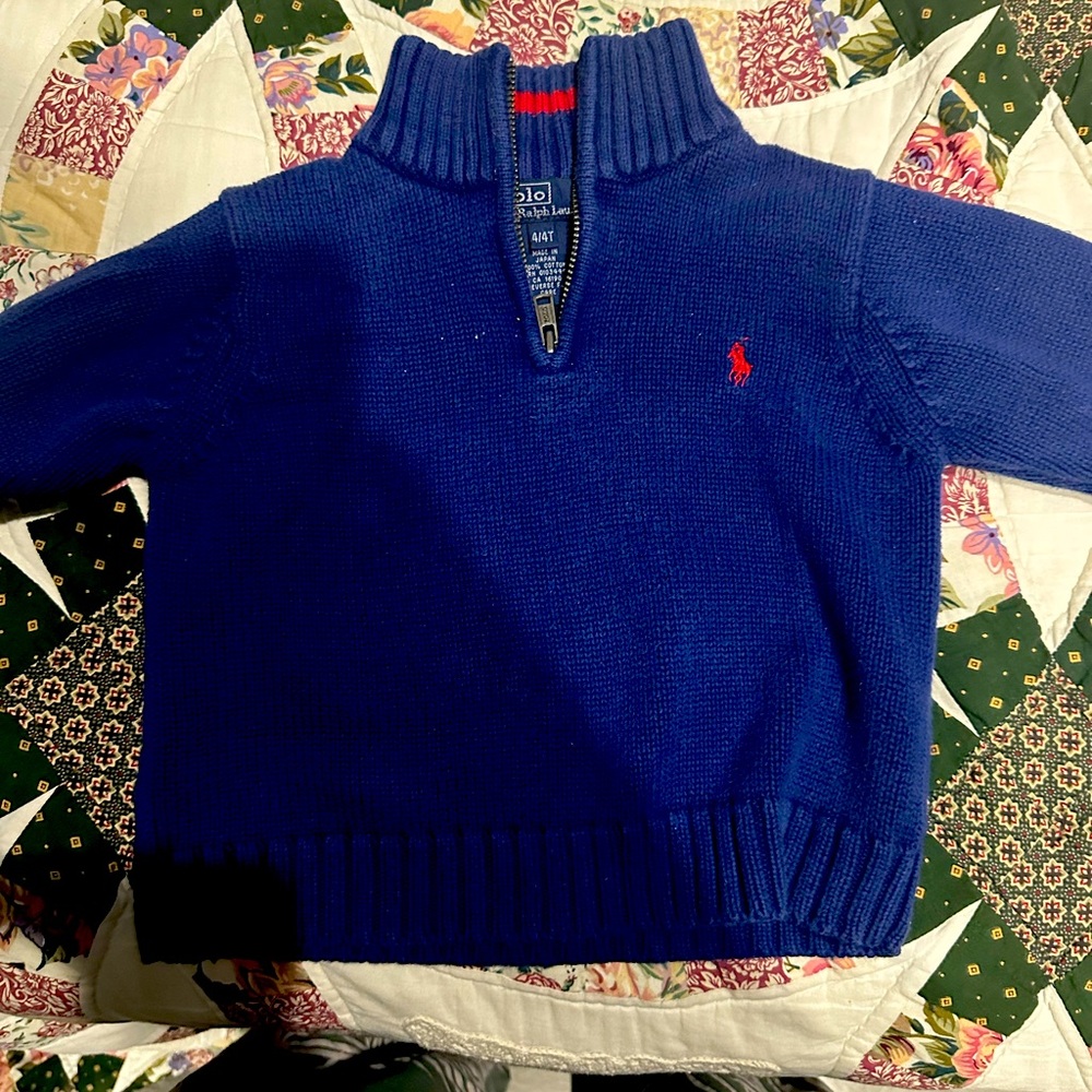 Polo size 4 zip sweater
